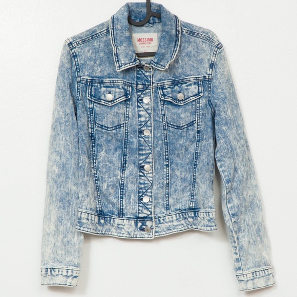 womens acid wash denim jacket